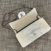 CHANEL 26S SEQUIN WOC 24 IN WHITE SILVER SEQUIN SILVER HARDWARE