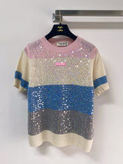 MIUMIU 26S SHORT-SLEEVED SWEATER STYLE 1129