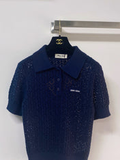 MIUMIU 26S SHORT-SLEEVED KNIT POLO SHIRT STYLE 1138