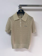 MIUMIU 26S SHORT-SLEEVED KNIT POLO SHIRT STYLE 1137