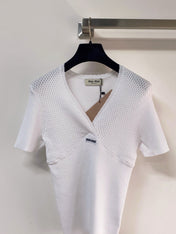 MIUMIU 26S SHORT-SLEEVED SWEATER STYLE 1139