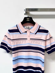 MIUMIU 26S SHORT-SLEEVED KNIT POLO SHIRT STYLE 1123
