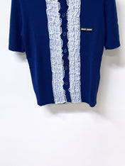 MIUMIU 26S SHORT-SLEEVED KNIT POLO SHIRT STYLE 1053