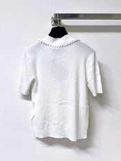 MIUMIU 26S SHORT-SLEEVED KNIT POLO SHIRT STYLE 1052