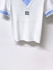 MIUMIU 26S SHORT-SLEEVED KNIT POLO SHIRT STYLE 1054