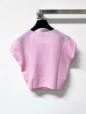 CHANEL 26S CROPPED SHORT-SLEEVED KNIT TOP STYLE 1223