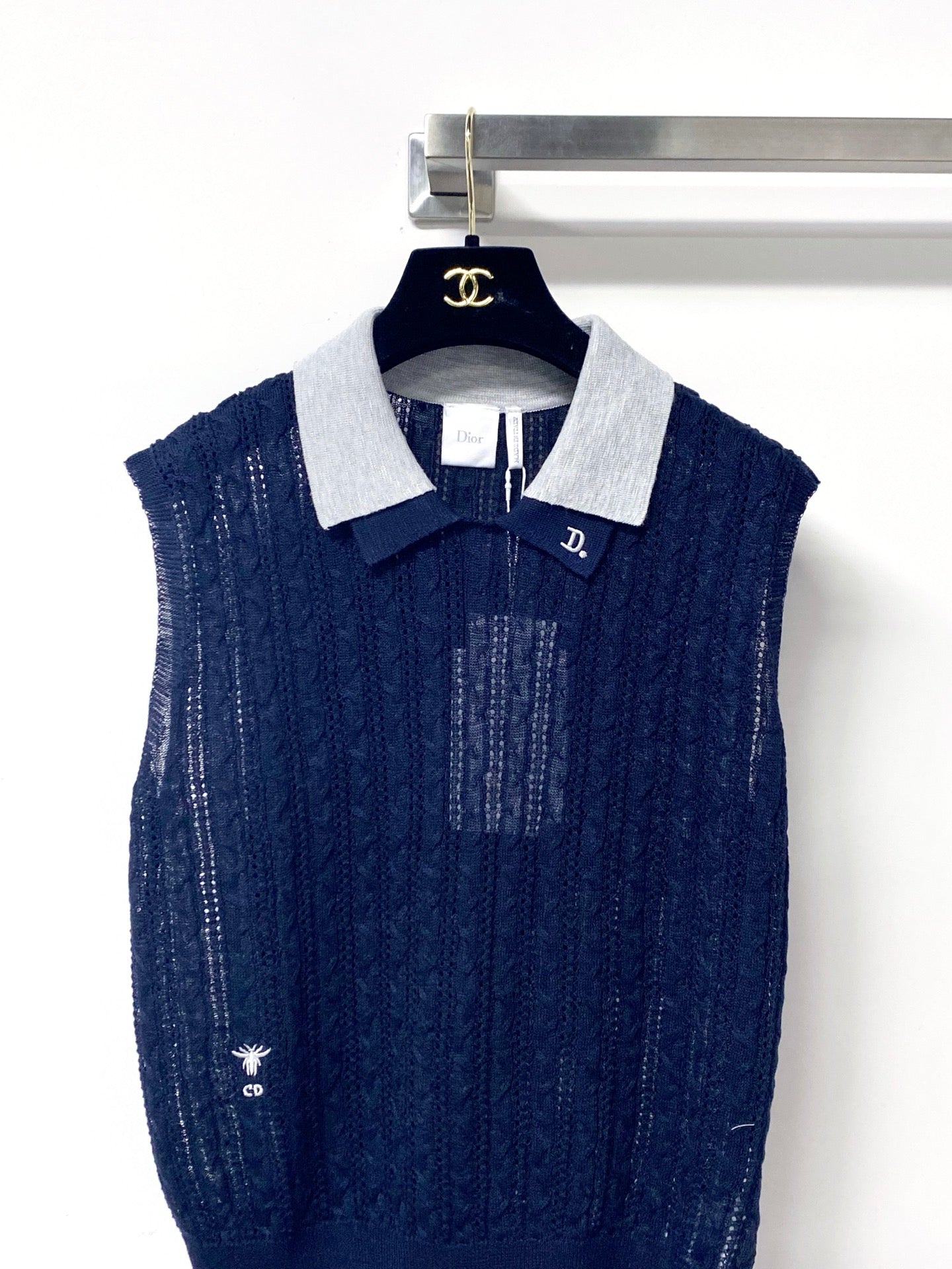 DIOR 26S SLEEVELESS KNIT POLO SHIRT 1287