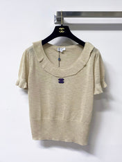 CHANEL 26S SLEEVELESS POLO KNIT TOP STYLE 1141
