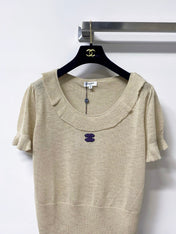CHANEL 26S SLEEVELESS POLO KNIT TOP STYLE 1141