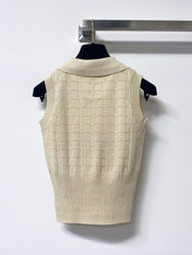 LOEWE 26S SLEEVELESS KNIT POLO TOP 414