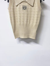 LOEWE 26S SLEEVELESS KNIT POLO TOP 414