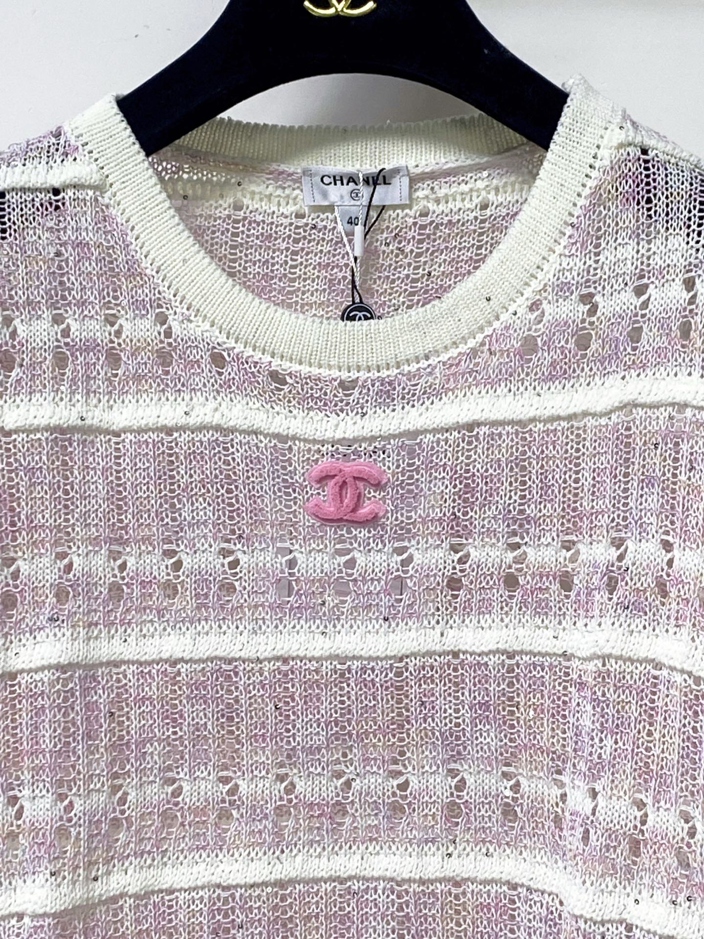CHANEL 26S SHORT-SLEEVE KNIT TOP STYLE 1144