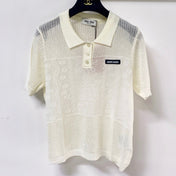 MIUMIU 26S KNIT SHORT SLEEVE POLO SHIRT 1219