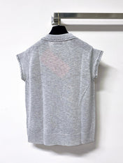MIUMIU 26S SLEEVELESS KNIT POLO TOP 1167