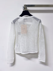 MIUMIU 26S CAMI TOP & OPEN KNIT CROPPED CARDIGAN SET 1172