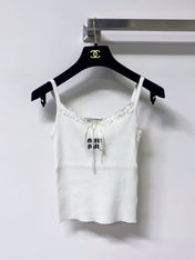 MIUMIU 26S CAMI TOP & OPEN KNIT CROPPED CARDIGAN SET 1172