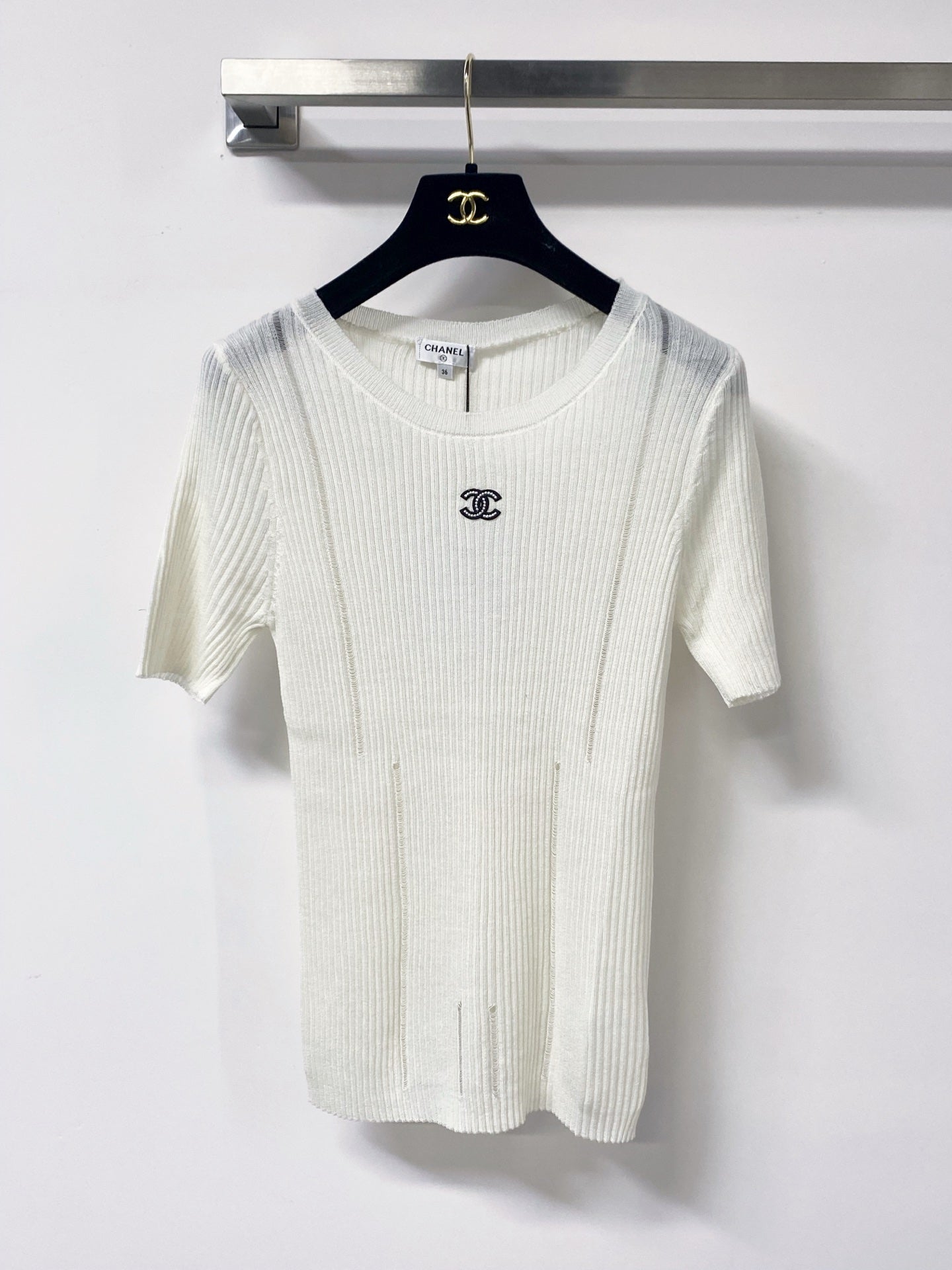 CHANEL 26S SHORT-SLEEVE KNIT TOP 1304
