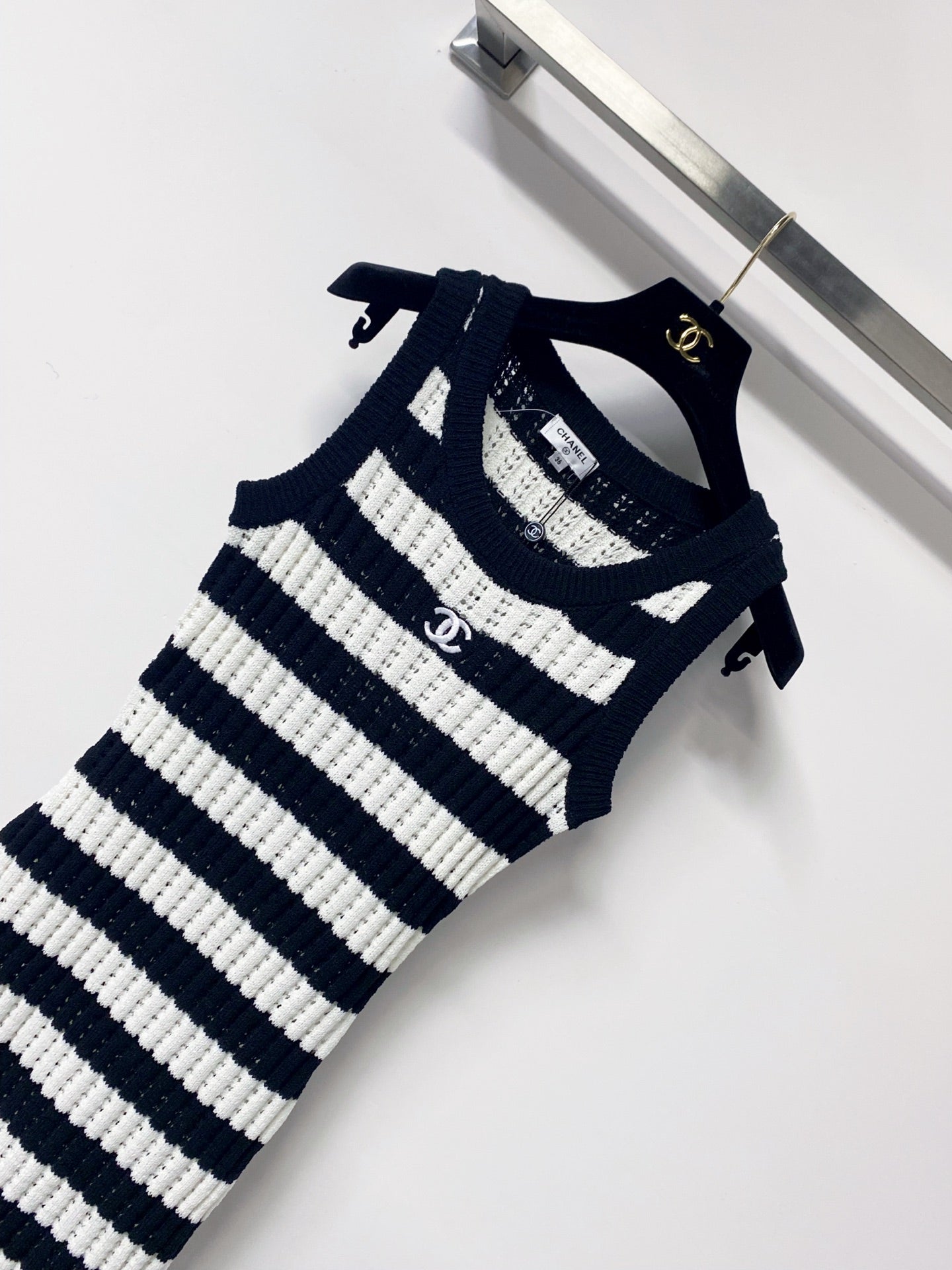 CHANEL 26S STRIPED KNIT DRESS 1297