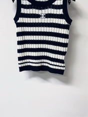 CHANEL 26S STRIPED KNIT TANK 1296