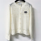 VALENTINO 26S OPENWORK KNIT BUTTON CARDIGAN 382
