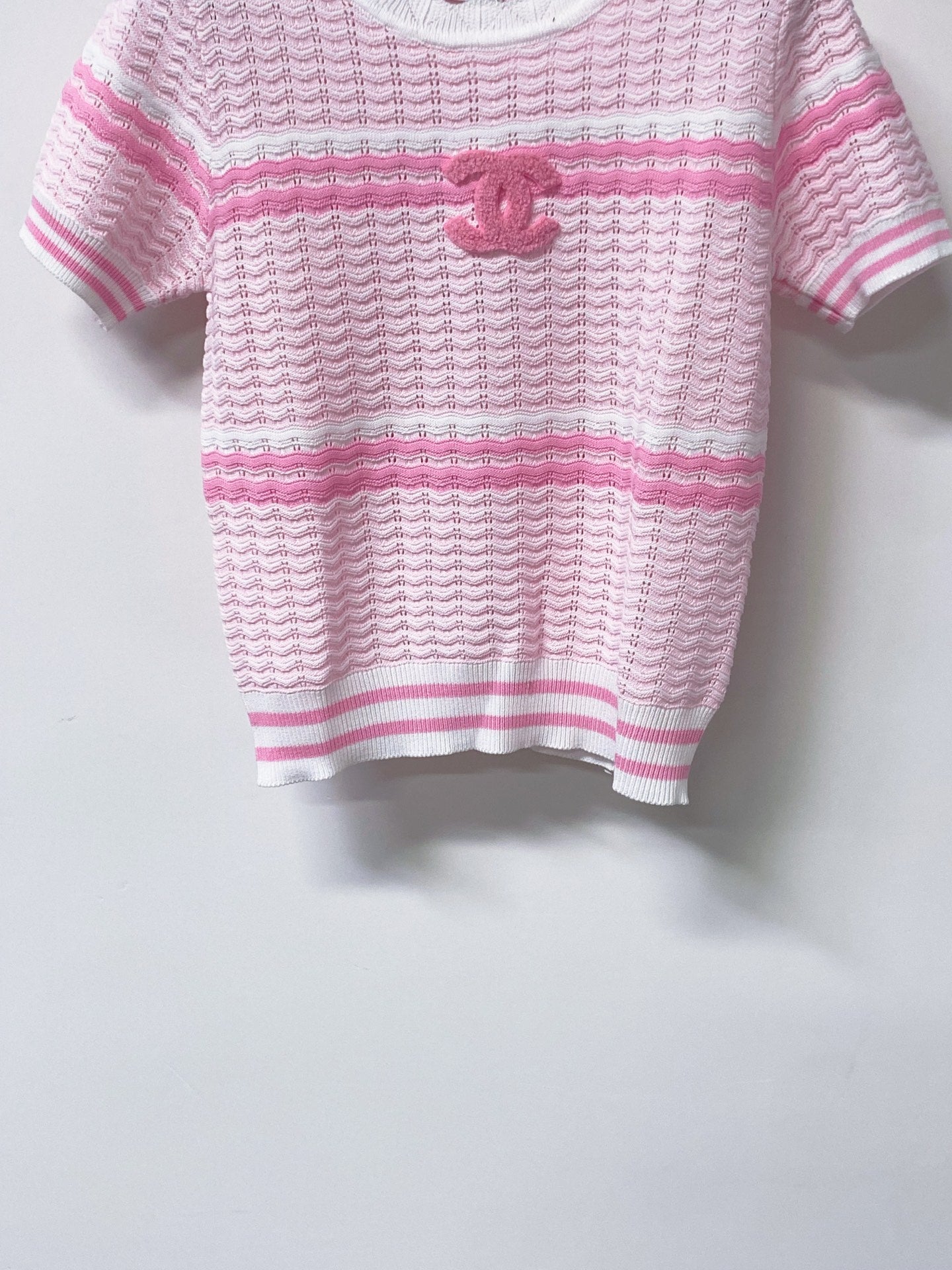 CHANEL 26S SHORT SLEEVE KNIT SWEATER 1648