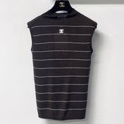 CHANEL 26S NECK SLEEVELESS KNIT TOP 1636