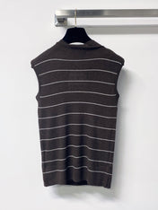 CHANEL 26S NECK SLEEVELESS KNIT TOP 1636