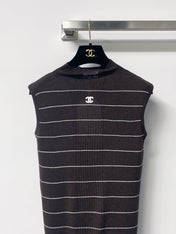 CHANEL 26S NECK SLEEVELESS KNIT TOP 1636