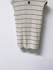 CHANEL 26S NECK SLEEVELESS KNIT TOP 1635