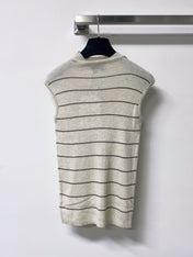 CHANEL 26S NECK SLEEVELESS KNIT TOP 1635