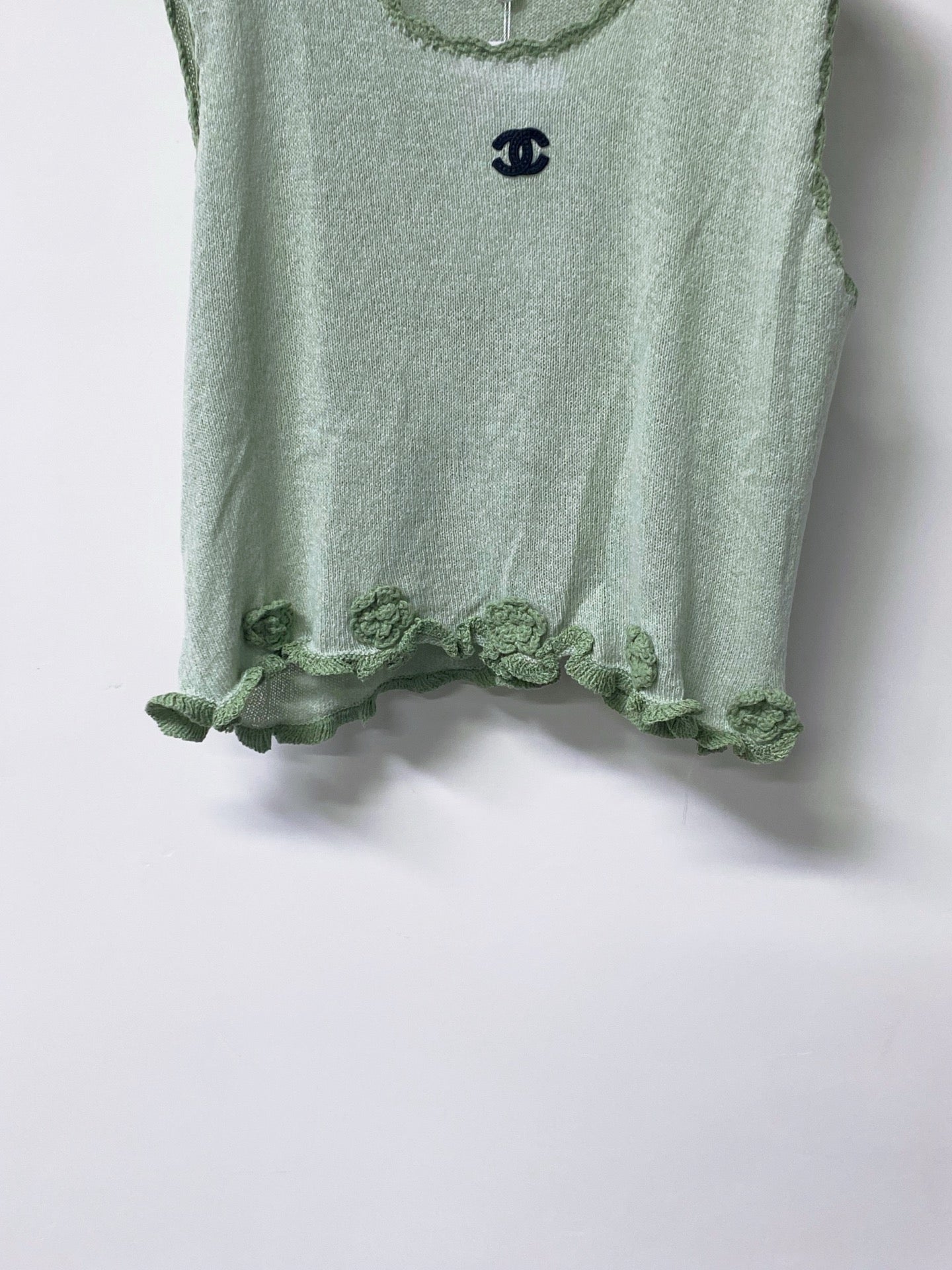 CHANEL 26S TRIM SLEEVELESS KNIT TOP 1642