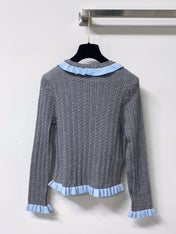 MIUMIU 26S KNIT RUFFLED CARDIGAN 1490