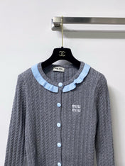 MIUMIU 26S KNIT RUFFLED CARDIGAN 1490