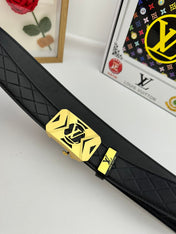 LV 25S BELT 35 MM IN BLACK CALFSKIN 593219