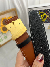 LV 25S BELT 38 MM IN BLACK CALFSKIN 593290