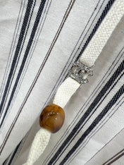 CHANEL STRIPED LINEN WIDE-LEG PANTS 275056