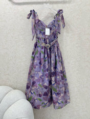 ZIMMERMANN LONG HERRINGBONE DRESS IN PLUM PURPLE 269379