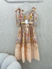 ZIMMERMANN SHORT HERRINGBONE DRESS IN PLUM PURPLE 269372