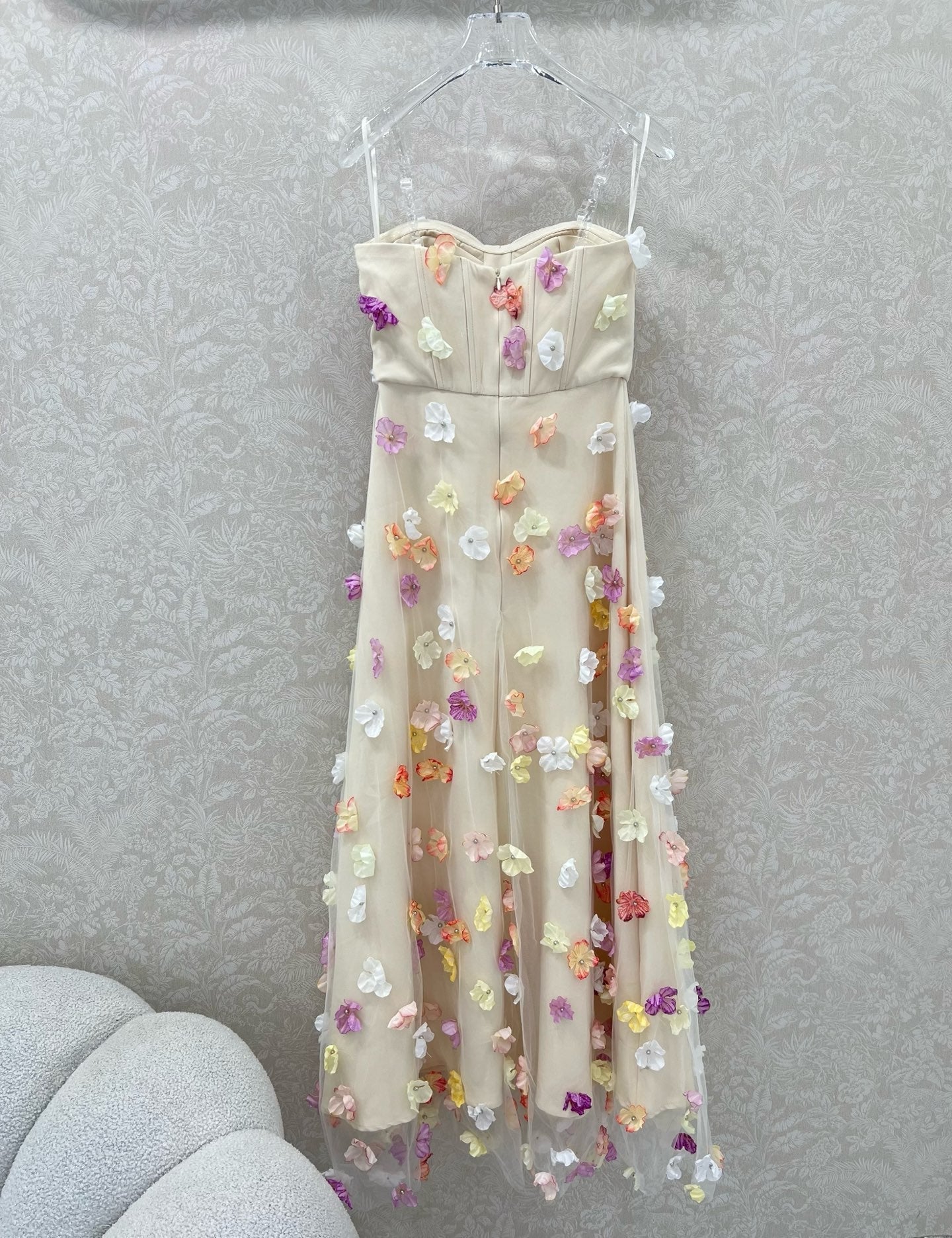 ZIMMERMANN TUBE DRESS WITH 3D FLORAL PATTERN 275124