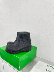 FIREMAN BOOTS IN BLACK RUBBER WITH ICONIC INTRECCIO MOTIF