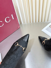 GUCCI 26S HORSEBIT BOOTS 105 MM IN BLACK LEATHER AND CANVAS