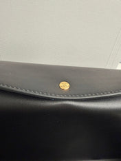 CELINE 25S TRIO FLAP 22MM IN BLACK SMOOTH LAMBSKIN GOLD HARDWARE
