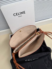 CELINE 25S TRIO FLAP 22MM IN BURNT ORANGE SMOOTH LAMBSKIN GOLD HARDWARE