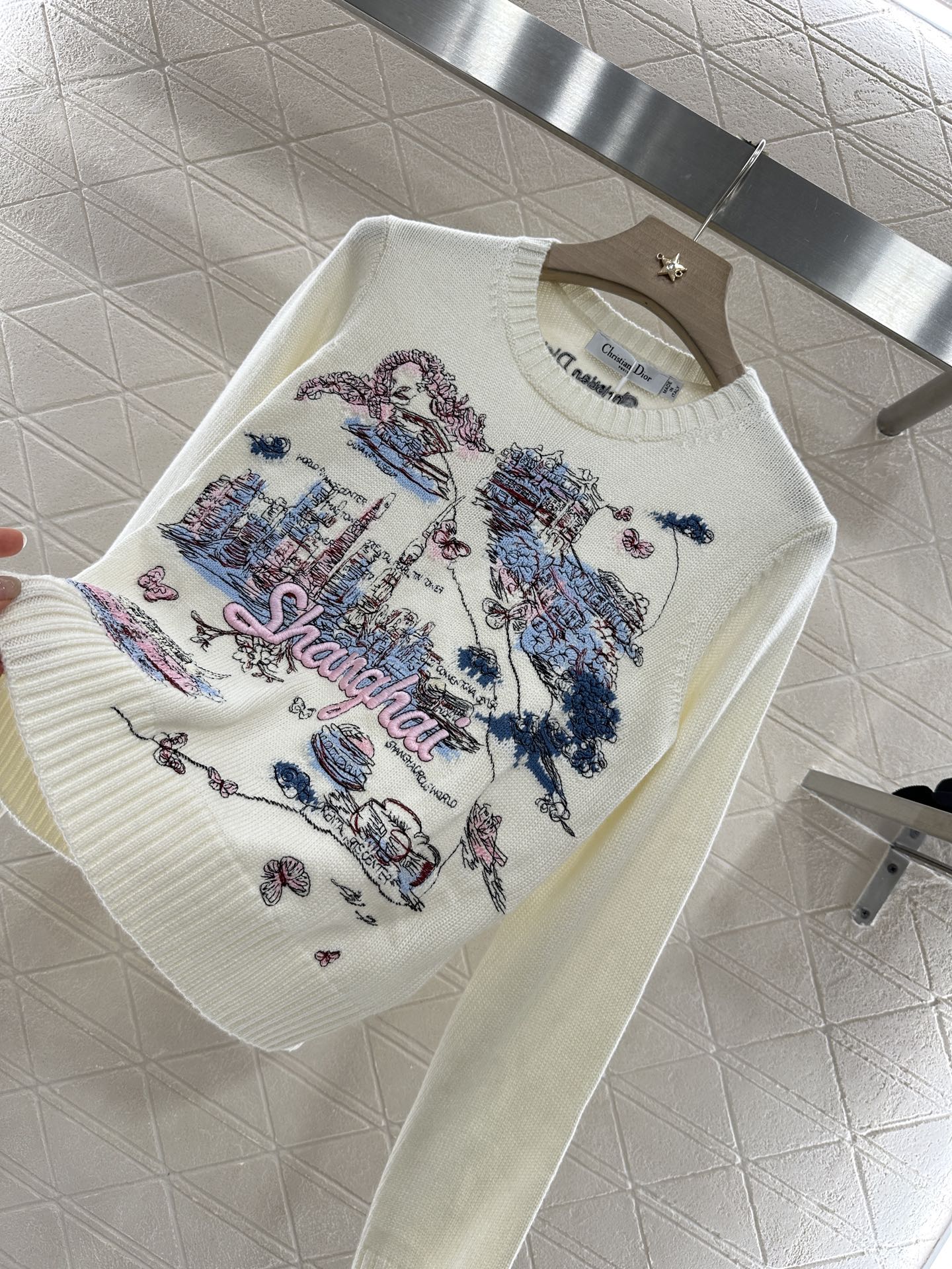DIOR EMBROIDERED LANDSCAPE KNIT SWEATER 272309