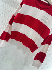 MIUMIU STRIPED CREW NECK SWEATER 276681