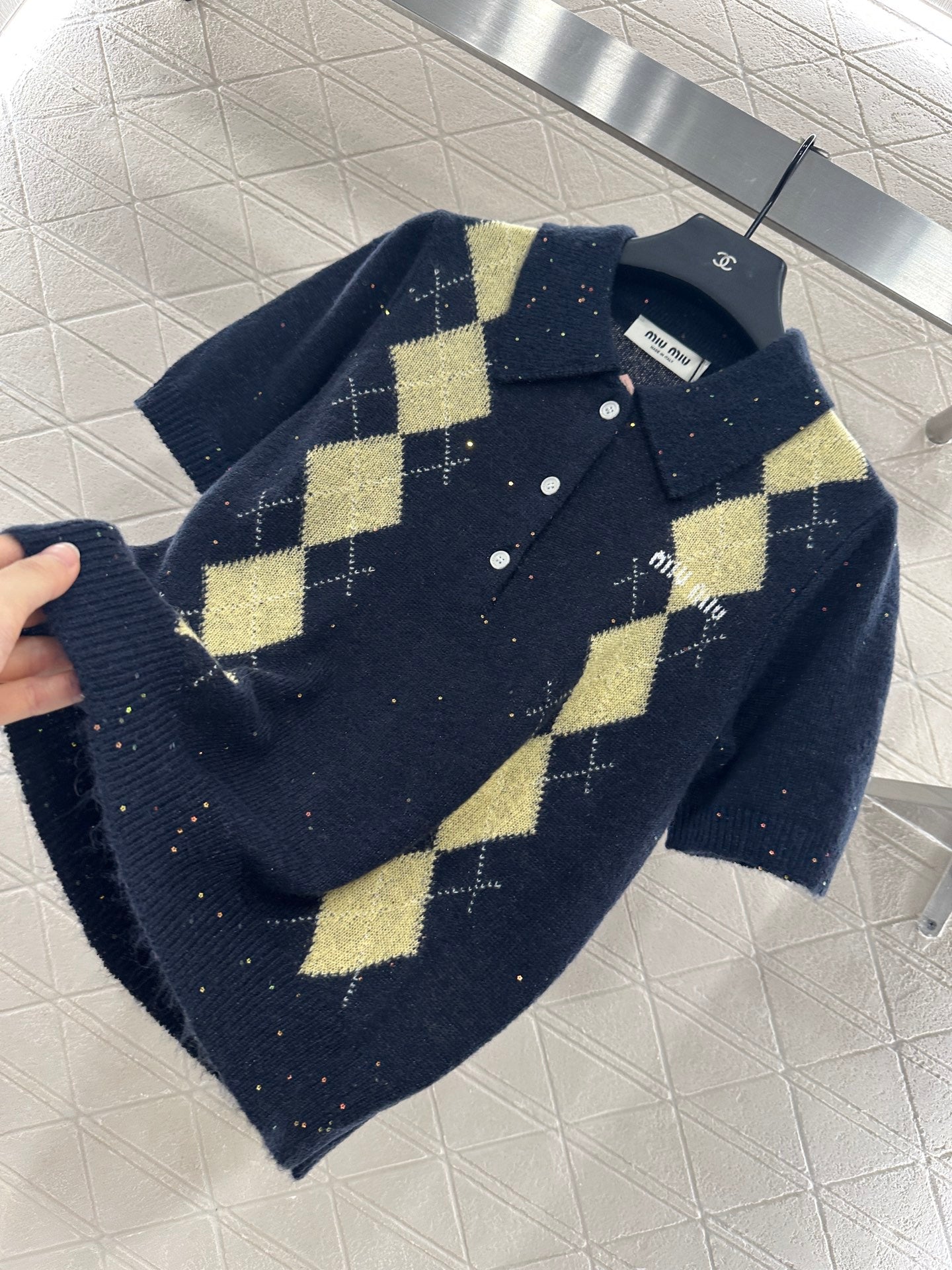 MIUMIU SHORT-SLEEVE KNIT TOP STYLE 22