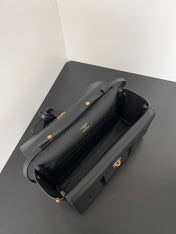BEL AIR CLUTCH 27 IN BLACK NAPPA LAMBSKIN GOLD HARDWARE
