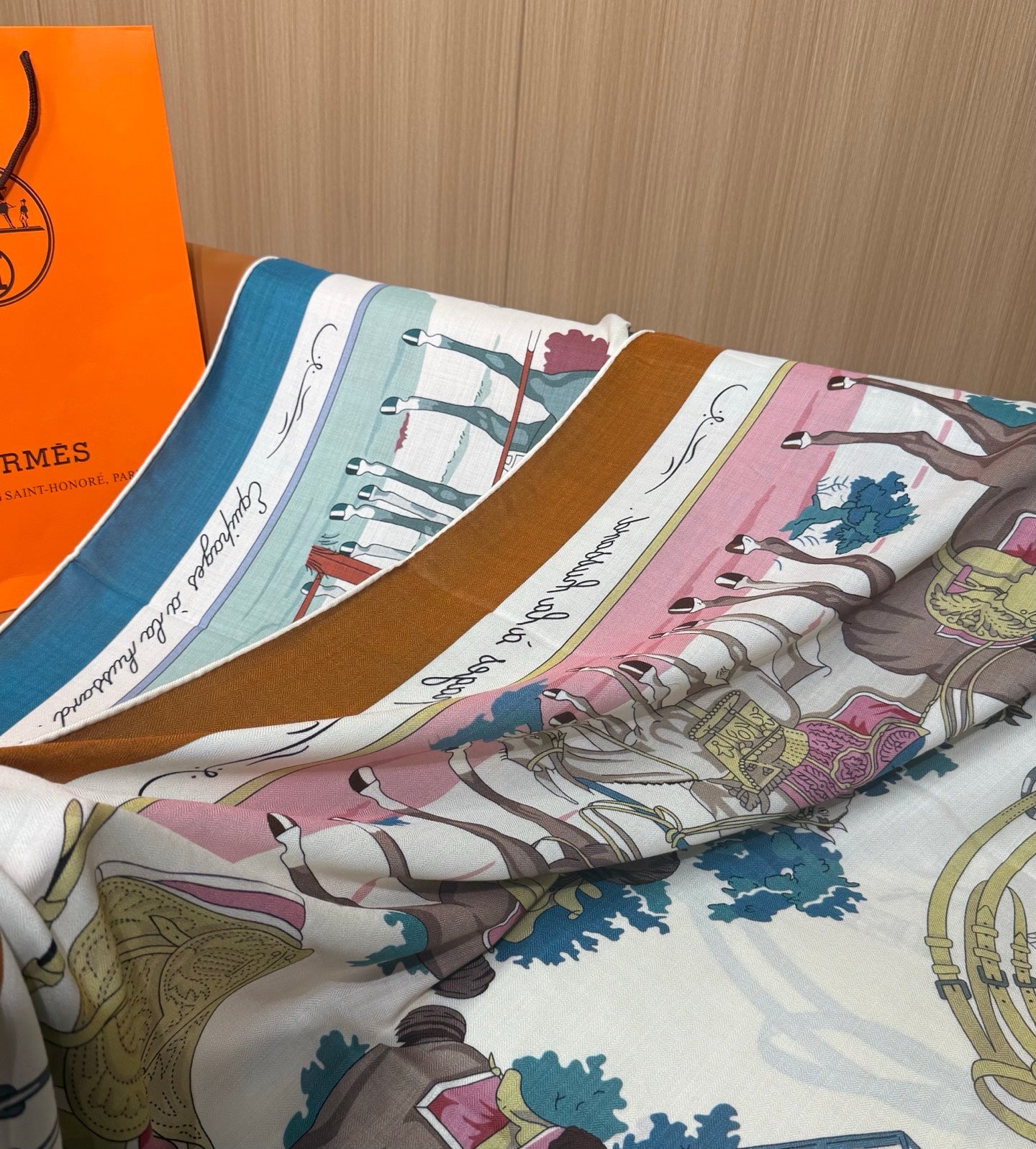HERMES 26S SCARF 140 IN CASHMERE AND SILK 305963