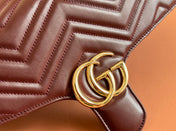 MARMONT SHOULDER BAG 40 IN WINE RED CALFSKIN GOLD CHAIN
