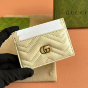 MARMONT QUILTED CARD HOLDER 10 IN LIGHT YELLOW CALFSKIN